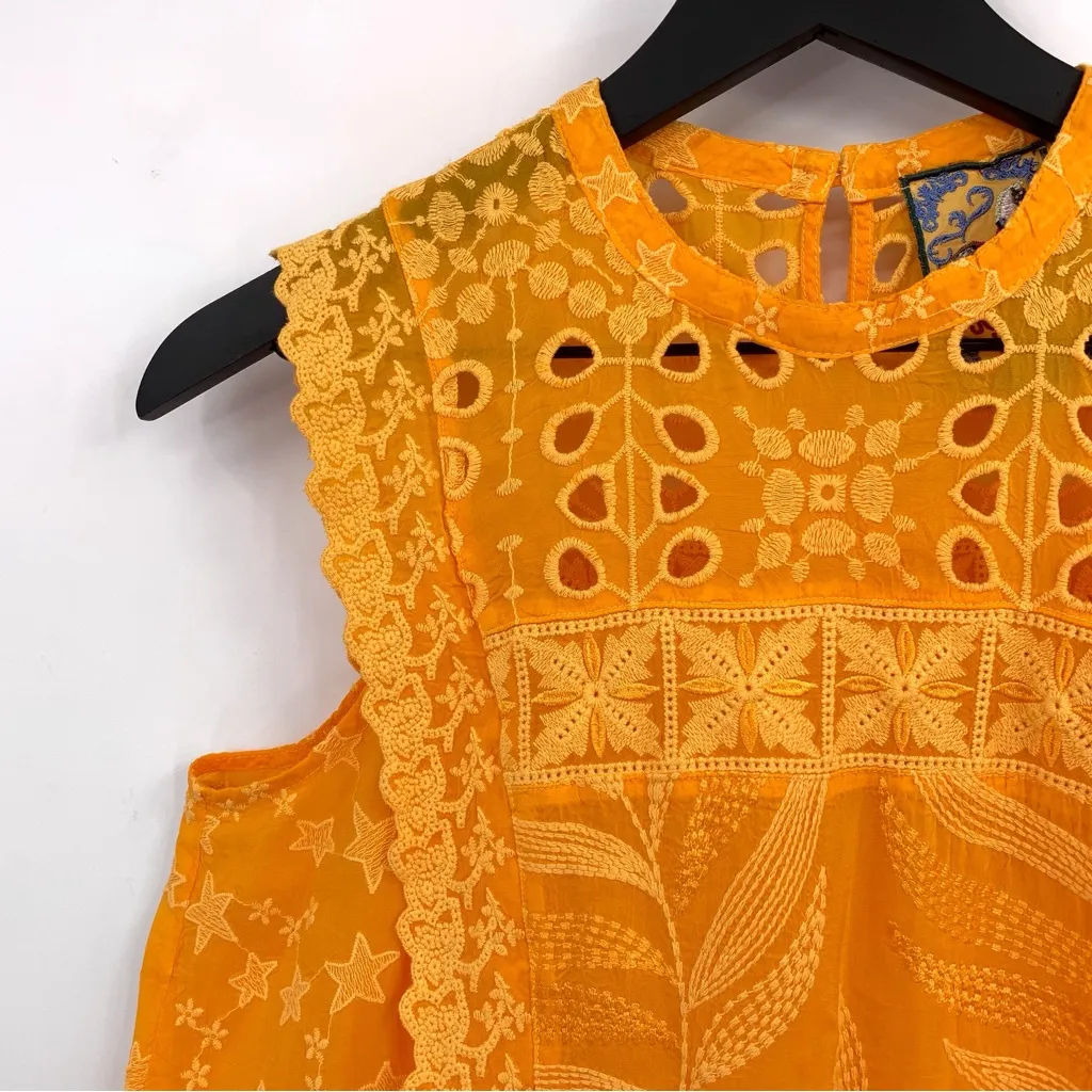 JOHNNY WAS Leafy Concetta Blouse Orange XS - Image 2