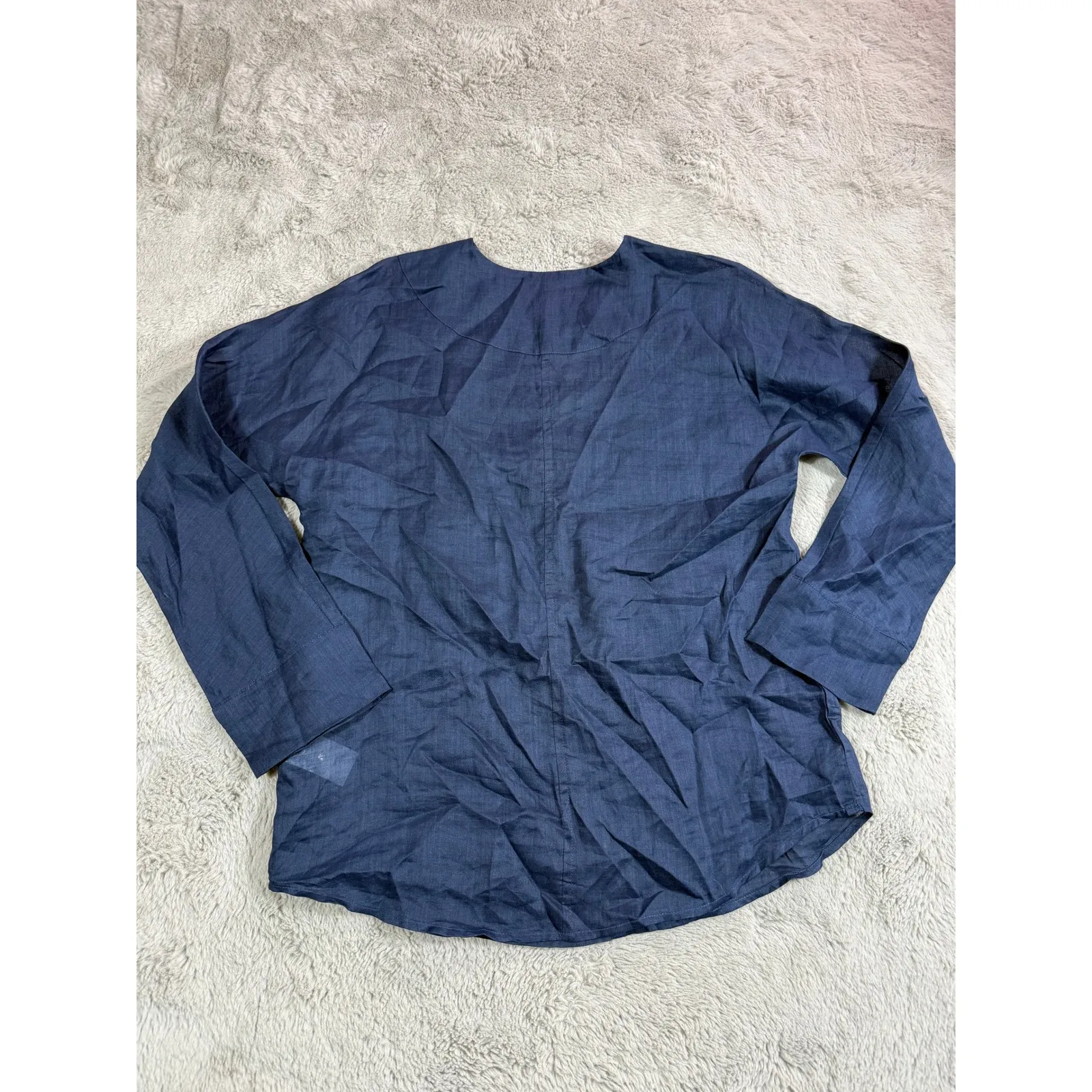 NWOT J.Crew Women XS Navy Ramie V - Image 6