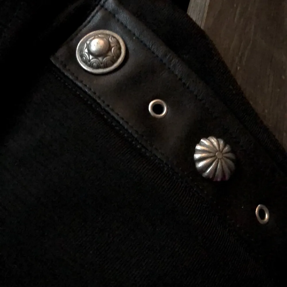 Vintage  Long Maxi Dress Multiple Slits Leather & Studded Details M - Image 5