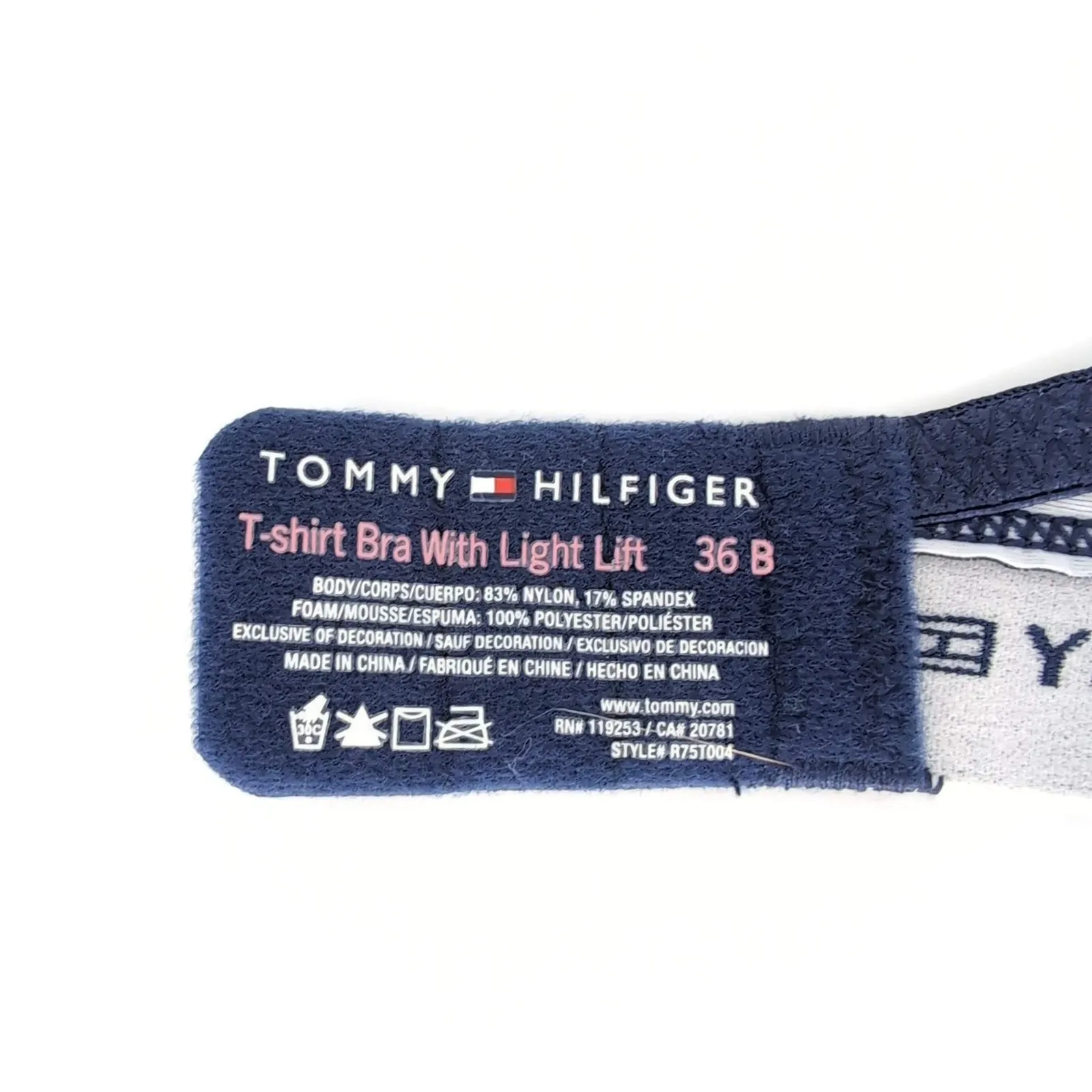 Tommy Hilfiger Dark Blue T-Shirt Bra With Light Lift - 36B - New without Tags - Image 8
