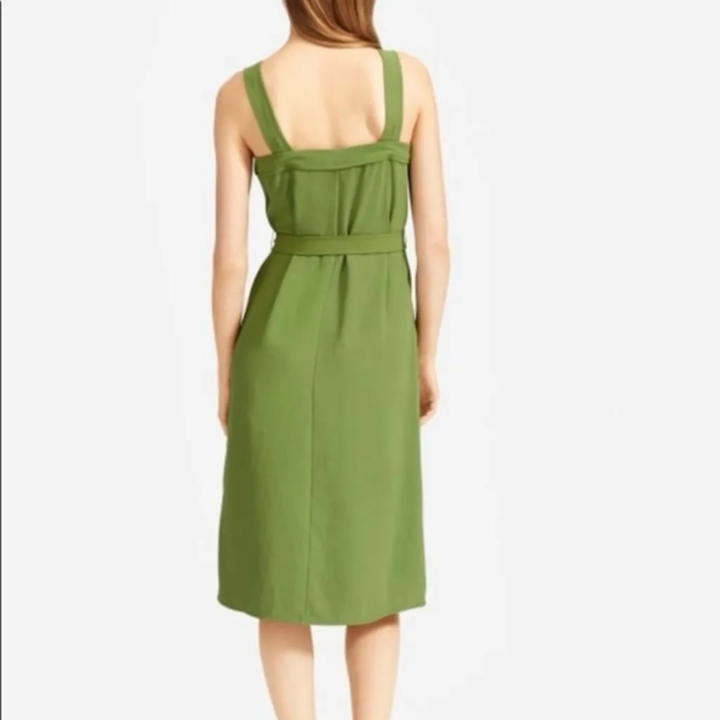 Everlane Chartreuse Green Japanese Goweave Picnic Button Front Midi Tank Dress 6 - Image 3