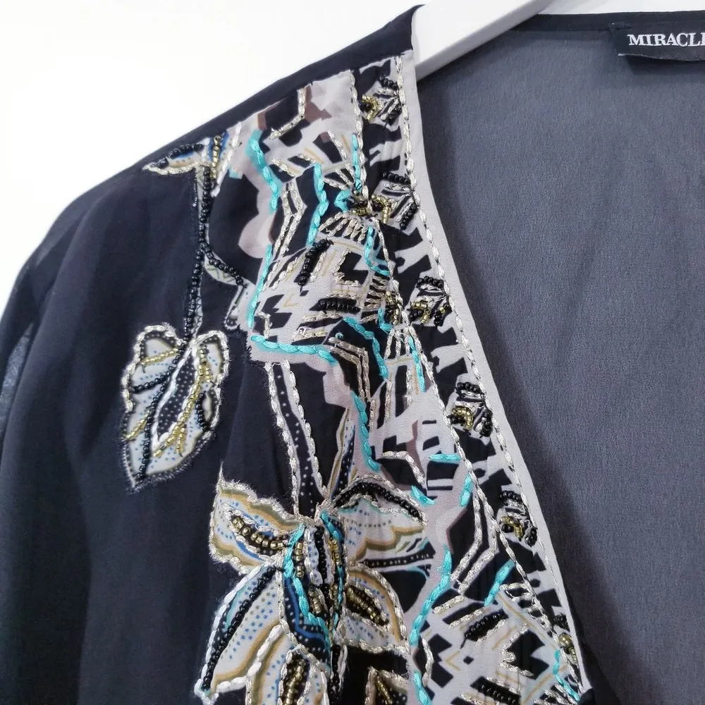 Miraclesuit Swimsuit Cover Up Embroidered Tassels - Image 2