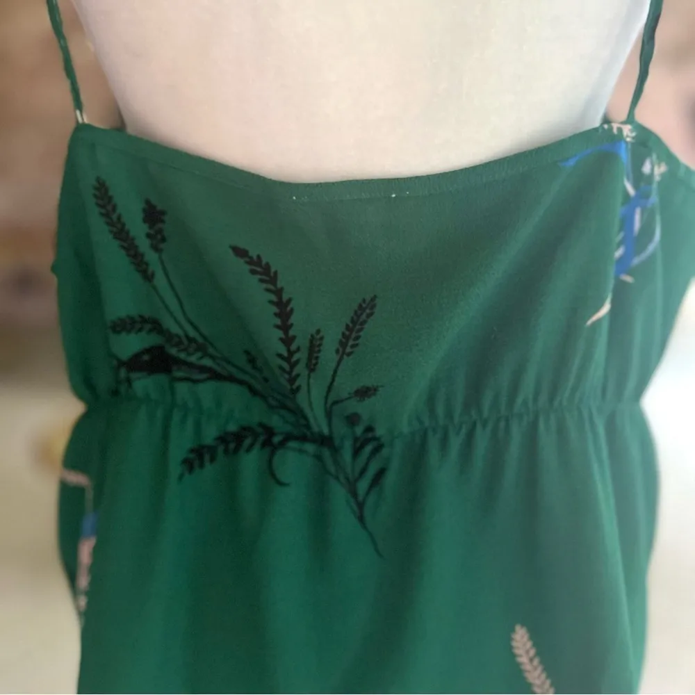 Leith Tank Top Green Floral Asymmetrical Hem Camisole XXL Garden Dressy Party - Image 11