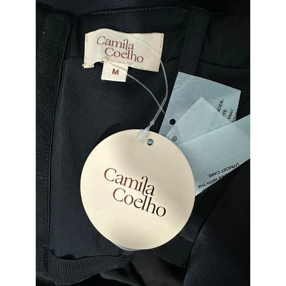 Camila Coelho Charlie Mini Dress in Black Medium New Womens Cocktail Party - Image 9