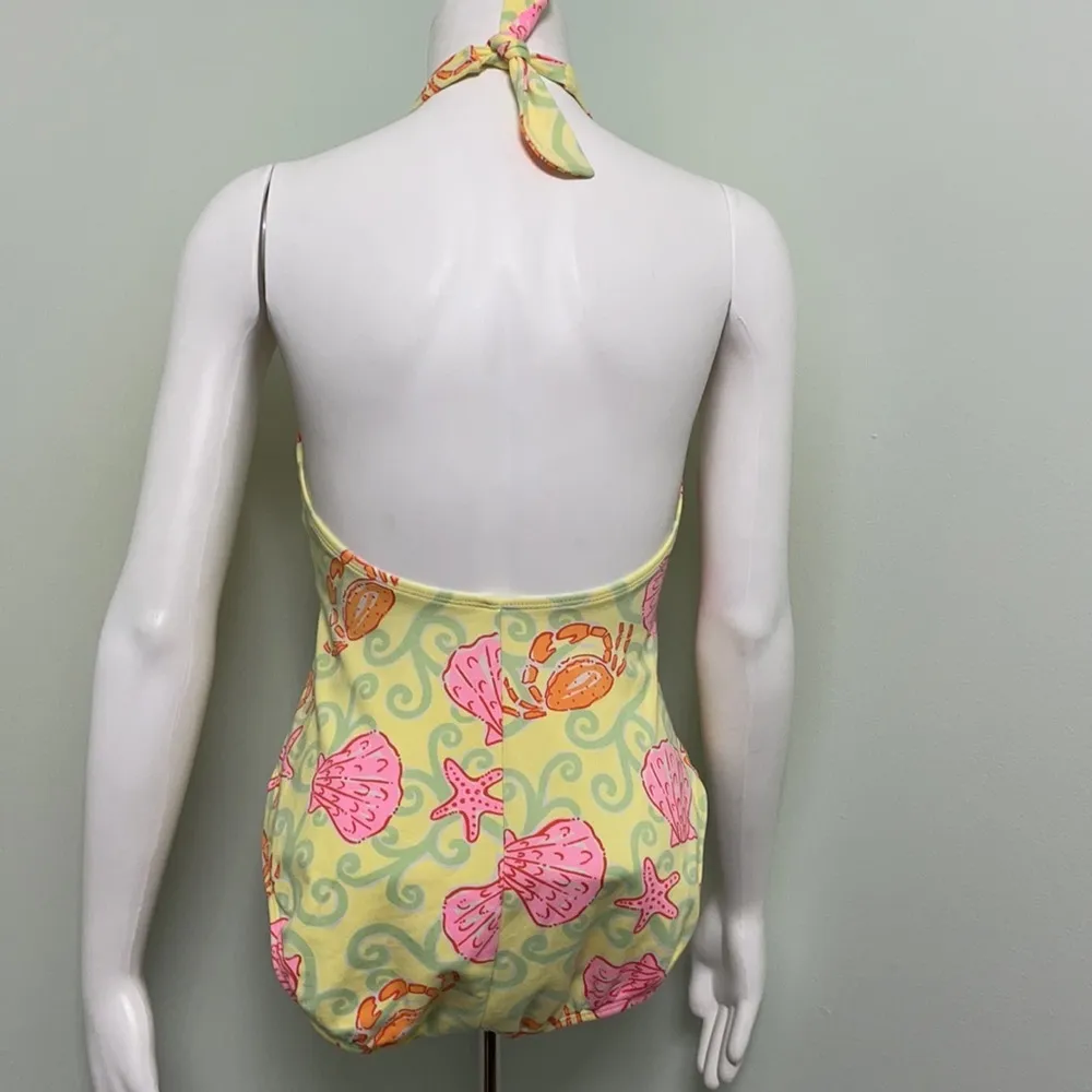 Lilly Pulitzer Sunrise Sandbar one piece yellow halter swimsuit - Image 5