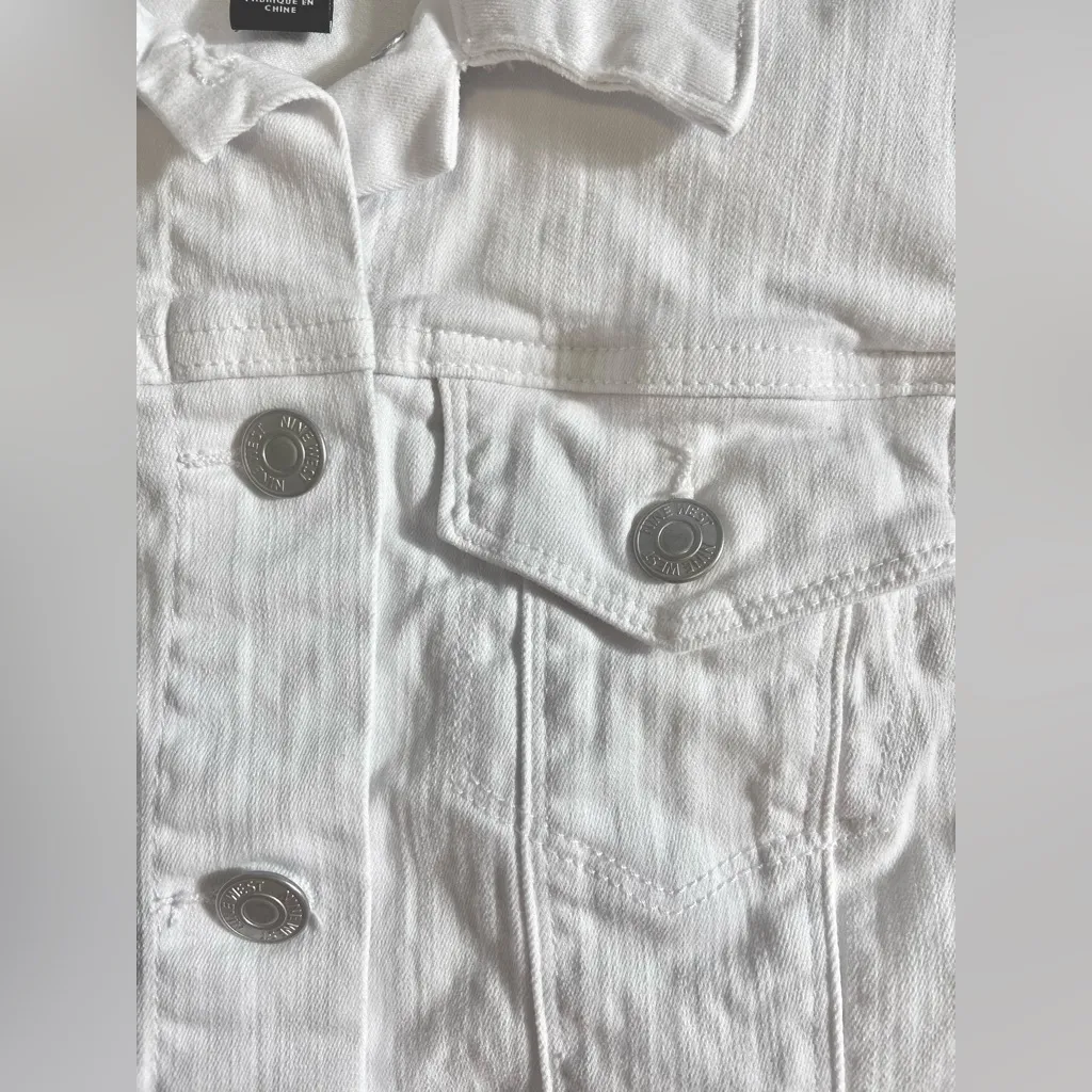 Nine West White Denim Stretch Jacket M Medium - Image 5