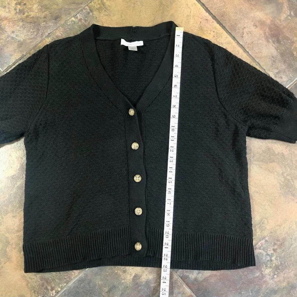 Christopher & Banks Women’s Knitted Black Cardigan Size Large - Image 5