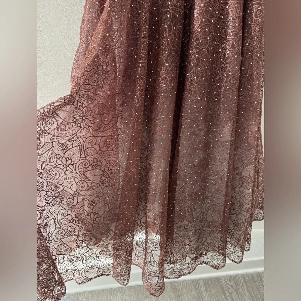 MAC DUGGAL Brown Embellished Cap Sleeve A Line Gown 6 - Image 12