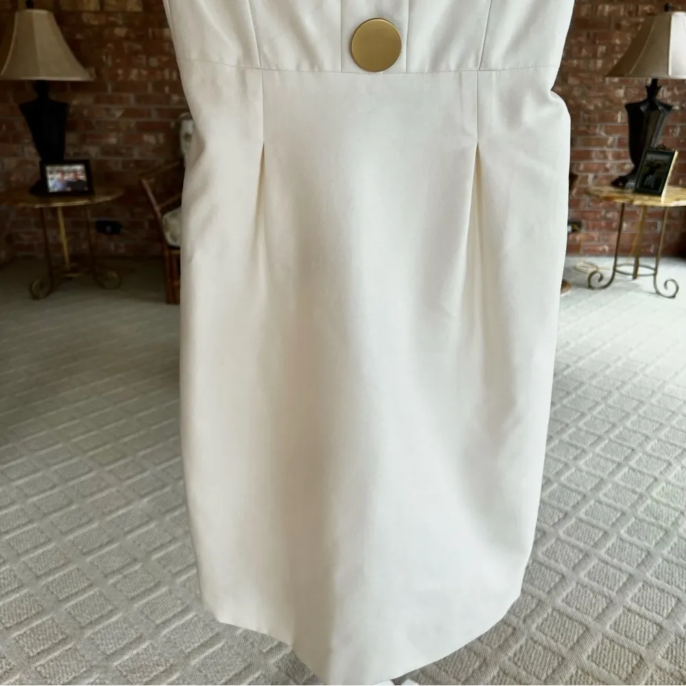 Castle Starr Dress Mini Bustier Ivory Silk Blend 4 Party Sundress Cocktail - Image 5