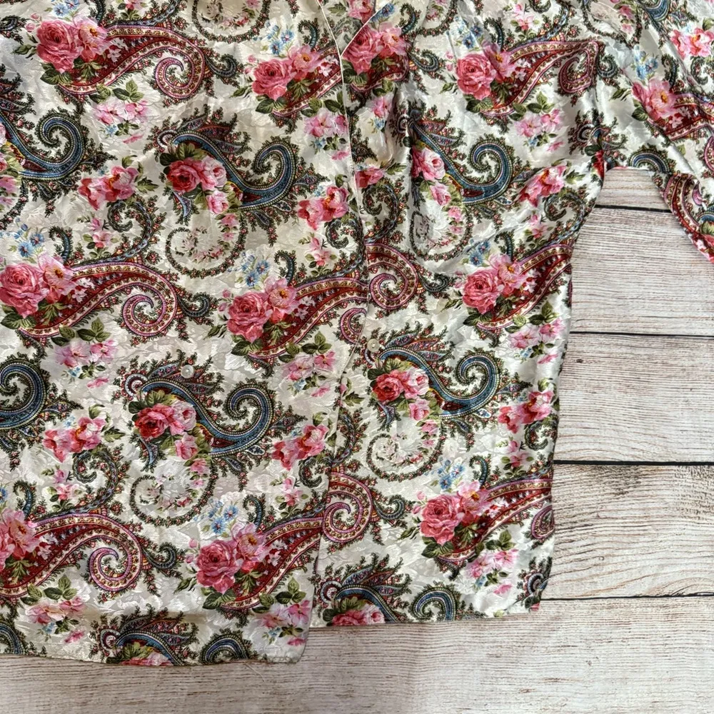 Vintage Gold Label Victoria Secret no size tag pink floral robe - Image 5