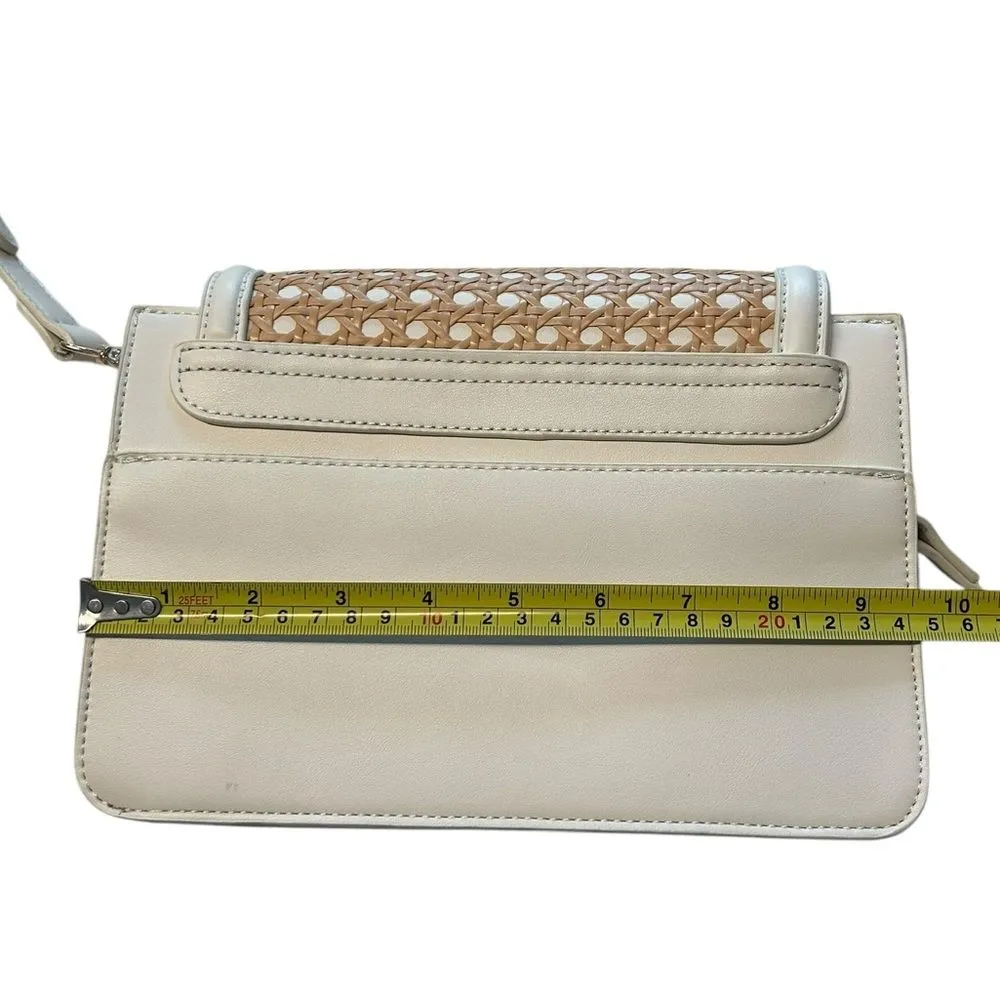 Madison West Jolene Woven Straw Shoulder Bag Purse White Beige Coastal Coquette - Image 8
