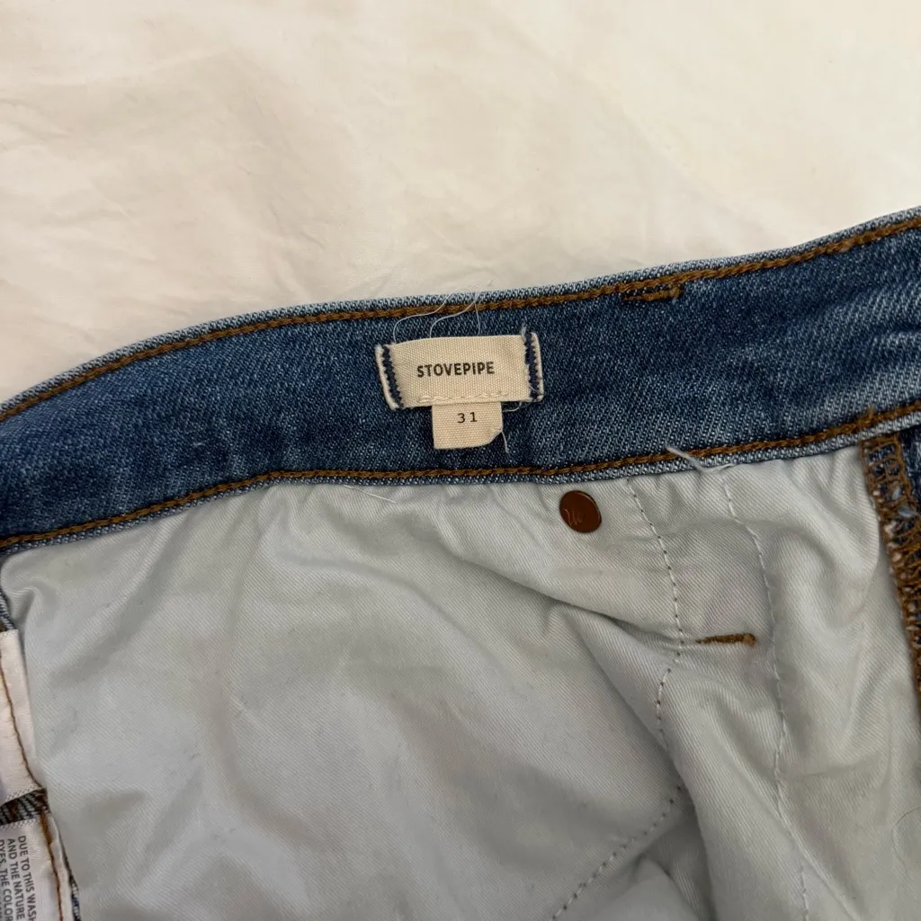 Madewell Women’s Stovepipe Denim Jean Pants Slim Straight Blue 31 Classic NWOT - Image 5