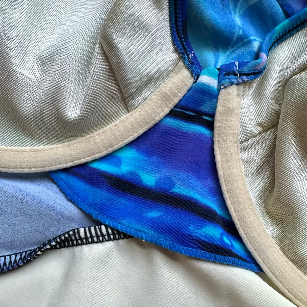 Miraclesuit Kirkland One Piece Swimsuit Size 14 Blue Wrap Tummy Control Slimming - Image 6