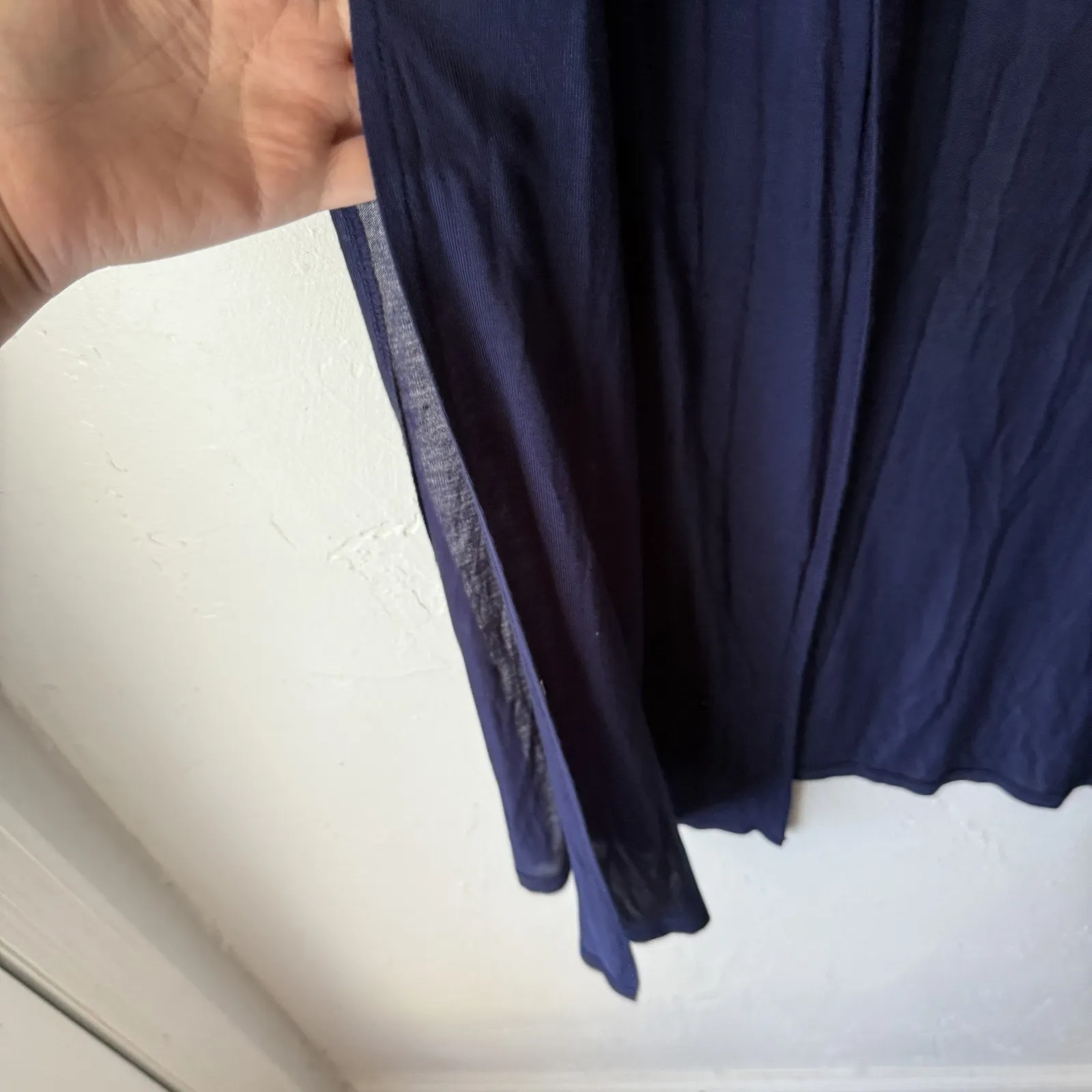 Invoire Cardigan Womens Large Long Lightweight Open Front Duster Sweater Blue - Image 4