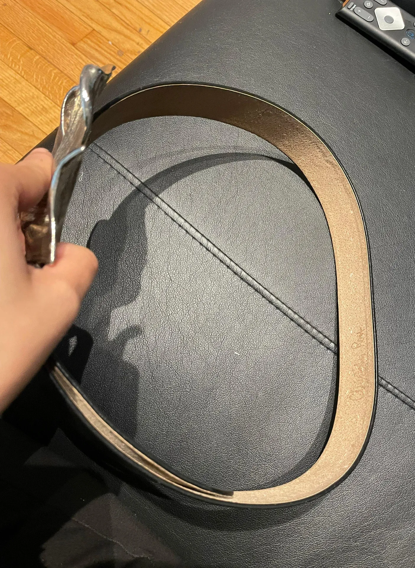 Christopher  Vintage 80’s Bow Buckle Waist Belt Leather - Image 5