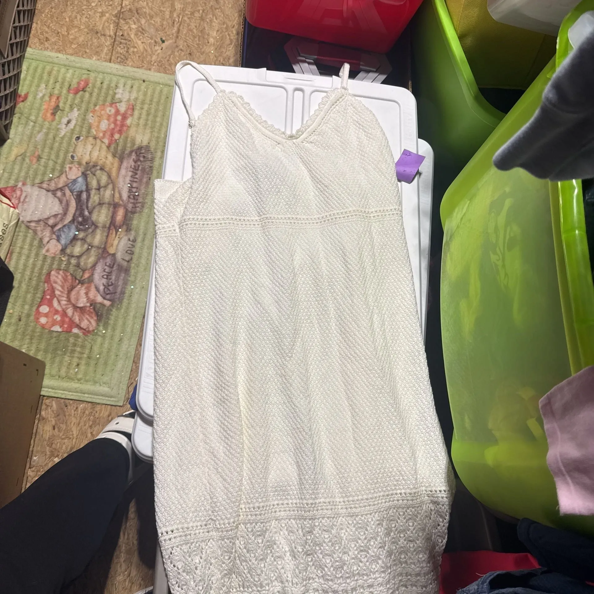 Freshman 1996 Cream and Black Checked Skirt and Crop Top Two - Image 2