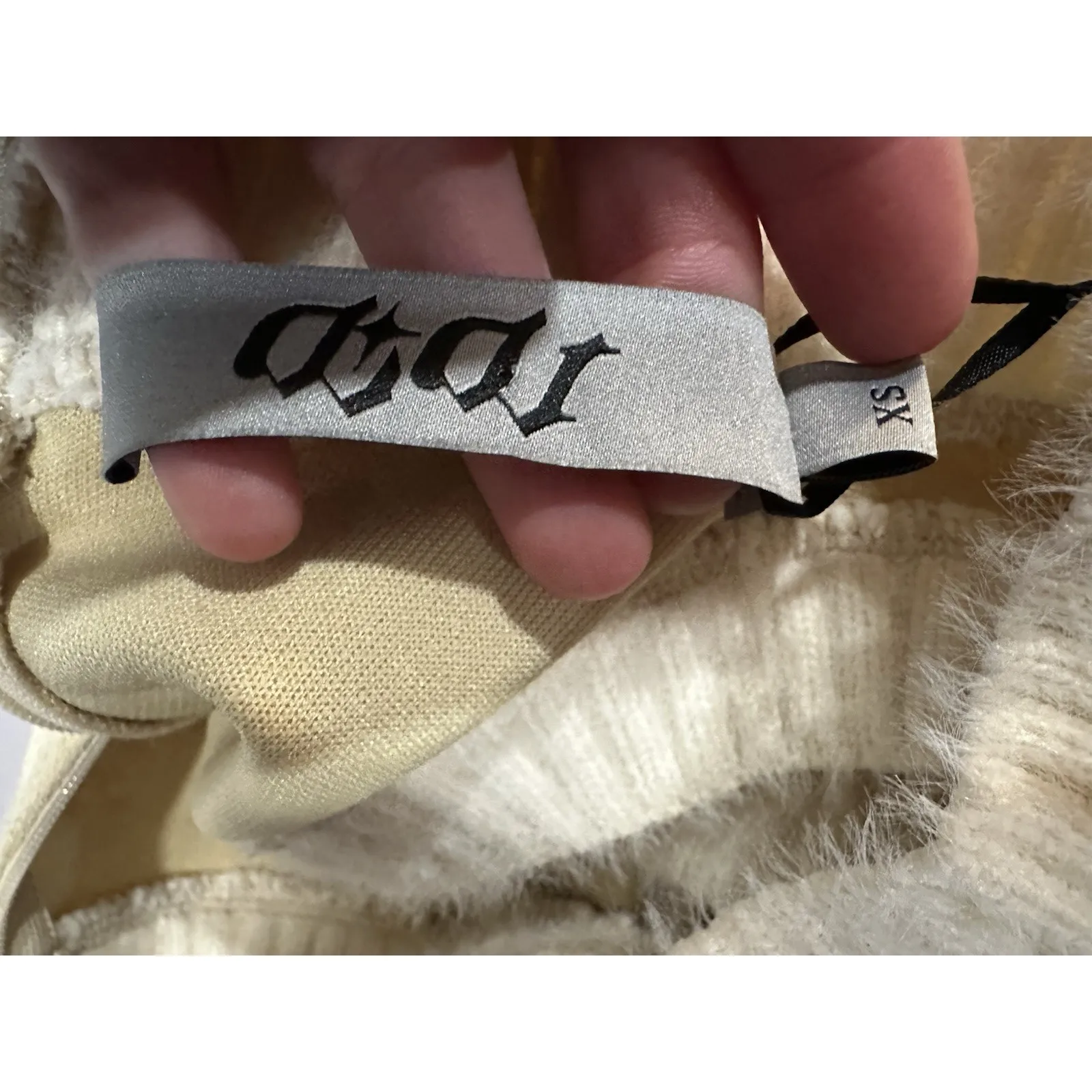 Didu Cutout Fleece Bodysuit XS in Beige NEW - Image 8