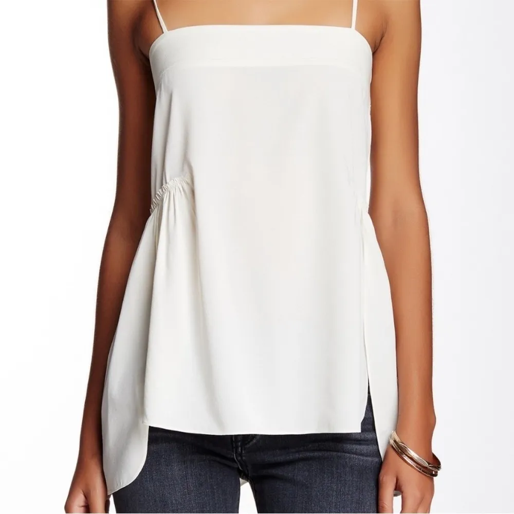 Helmut Lang Women's XS Beige Silk Camisole Tank Top Square Neck - Image 4