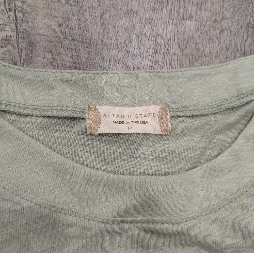 Mint Green Altar'd State Chort Sleeve Ruffle Top Size Medium - Image 3