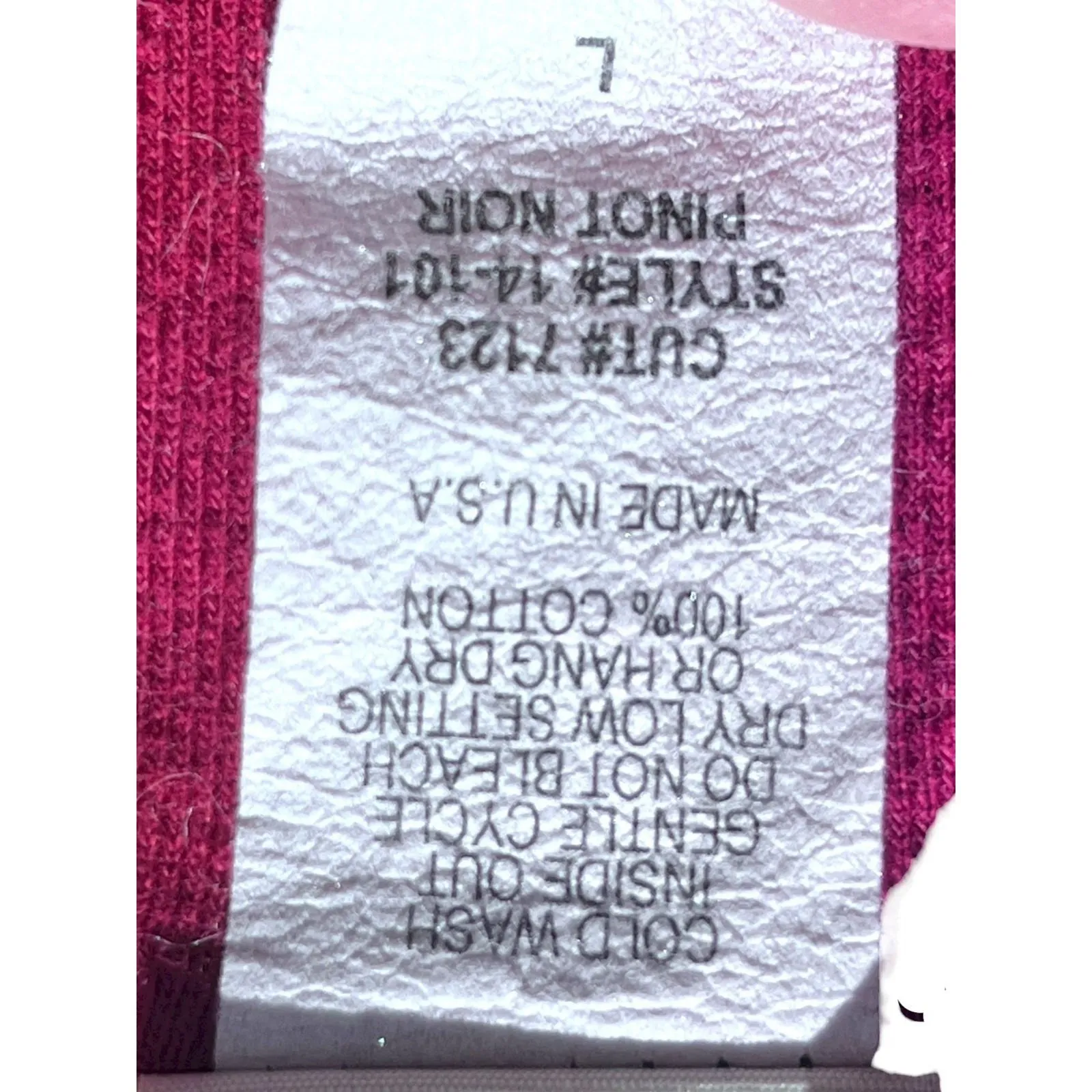 Vtg. Y2K Jess & Jane Pinot Noir Rhinestones V‎ Neck T Shirt Size L Art To Wear Red Size L - Image 6