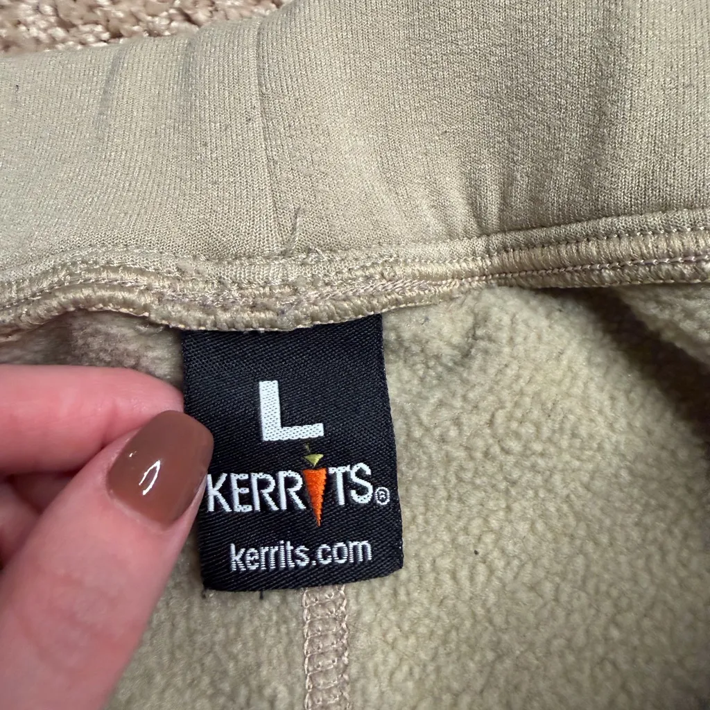 Kerrits Tan Fleece Lined Equestrian Riding Tights Knee Patch Grip Size Large - Image 4