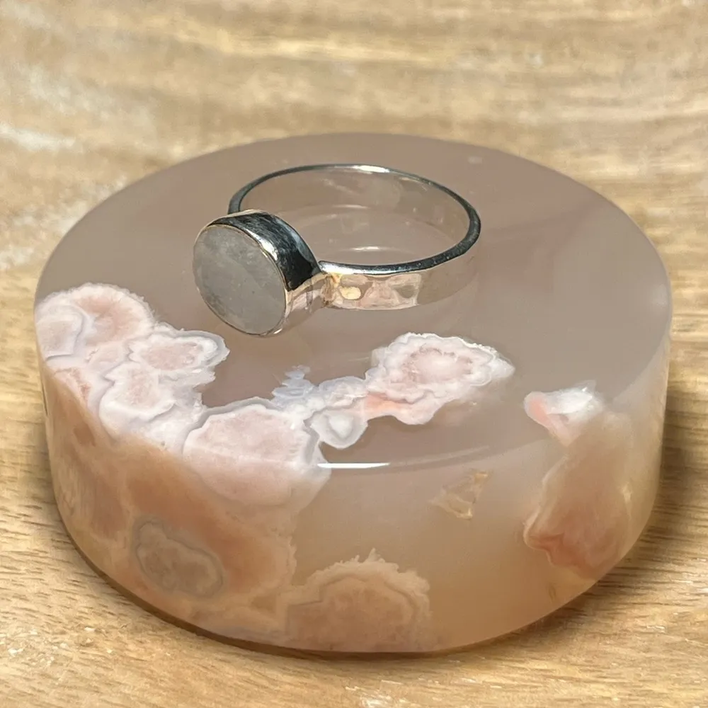 Sterling Silver Moonstone Oval 925  India Ring - Image 5