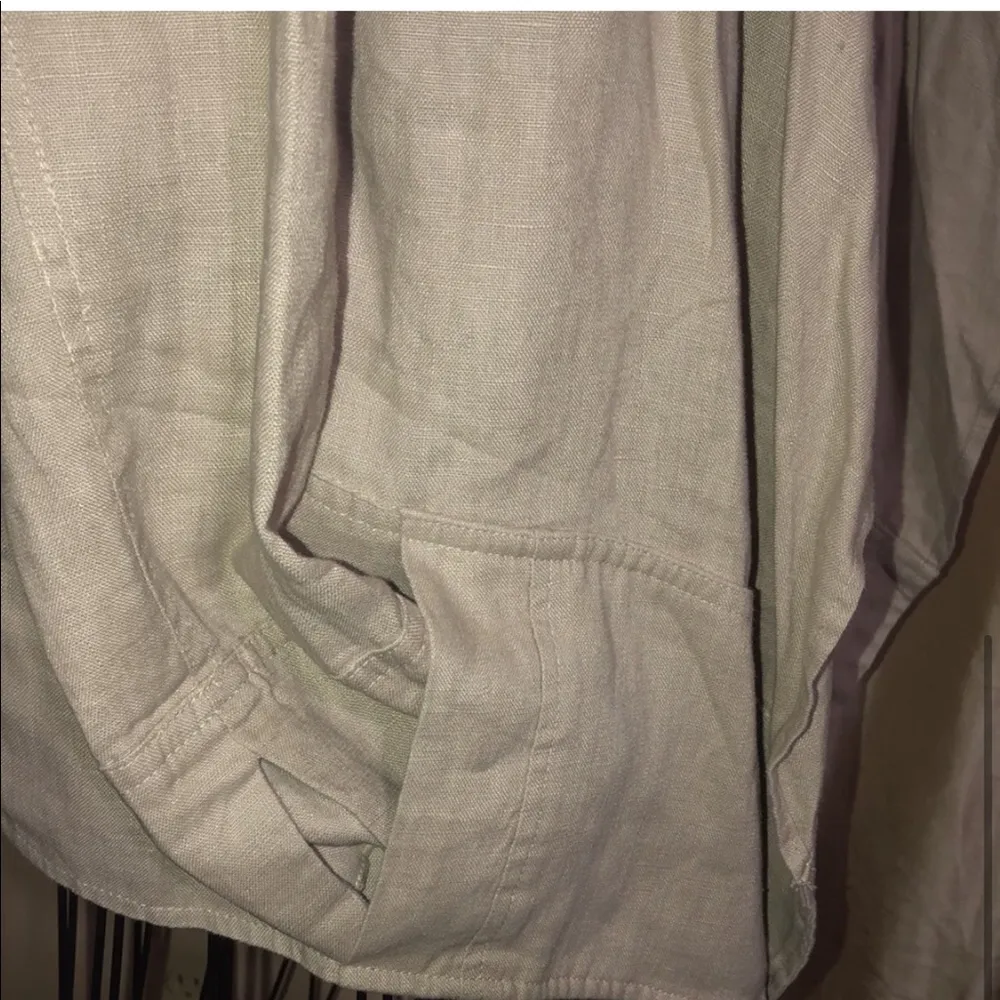 For Cynthia S 100% linen jacket Tan linen open flap jacket, pockets - Image 4