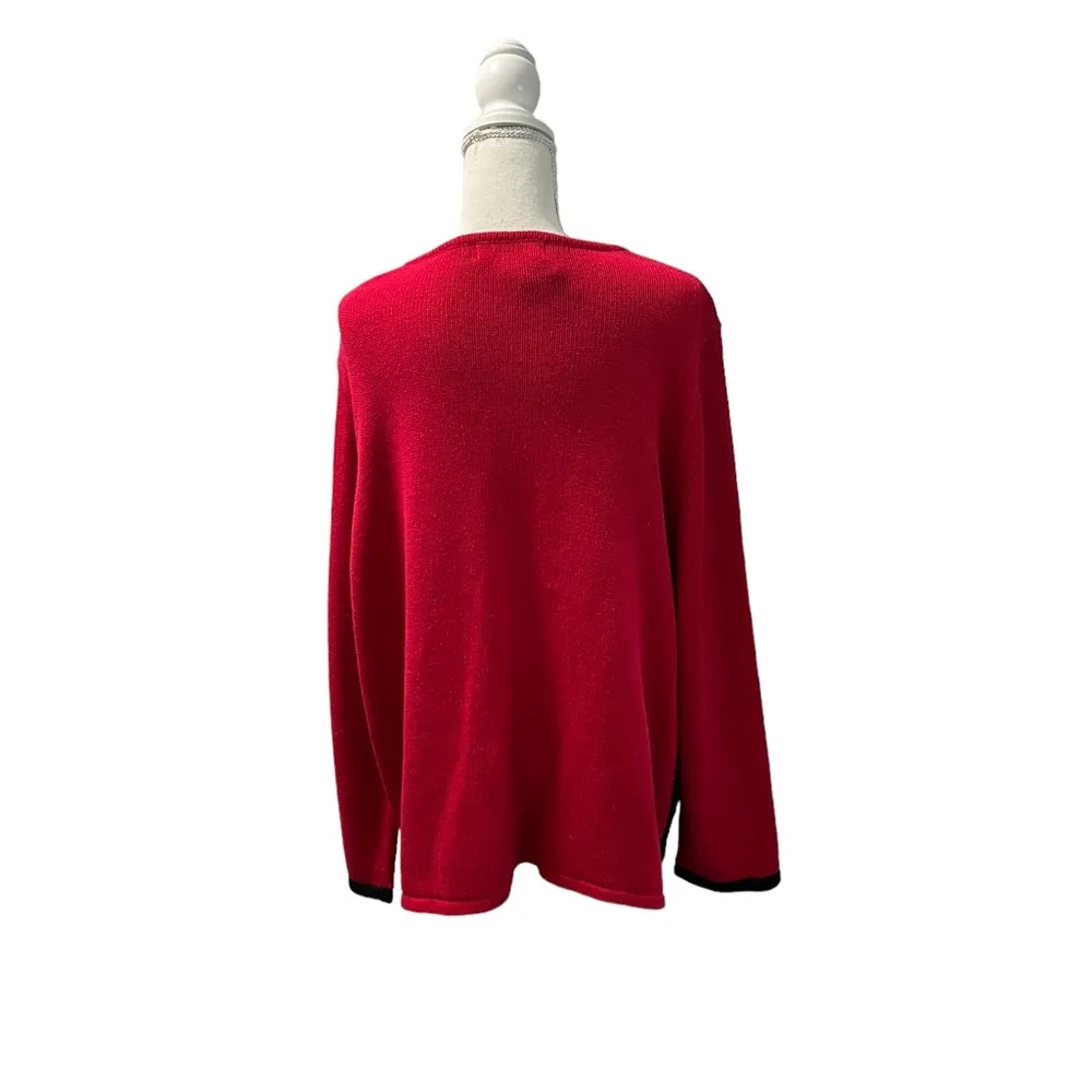 Tiara International Embellished Christmas Holiday Full Zip Cardigan Sweater - Image 3