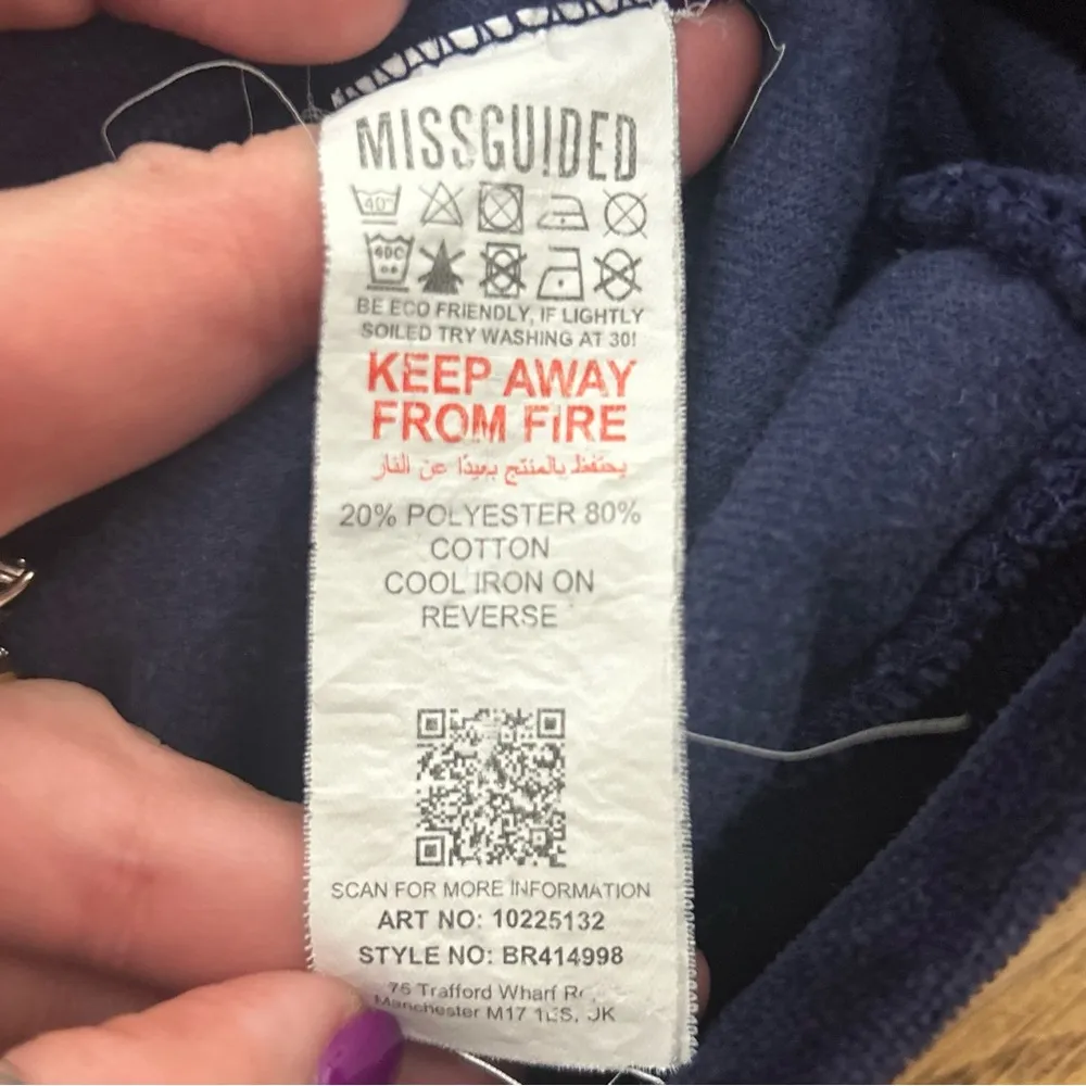 Sean John x Missguided | Blue White Velour Oversized Hoodie NWOT Size 4 - Image 6