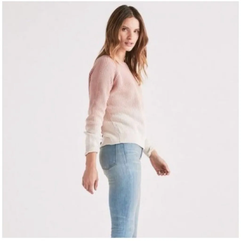 Lucky Brand Ombre Sweater Dip Dye Women's‎ Large Full Button Back 100% Cotton - Image 3