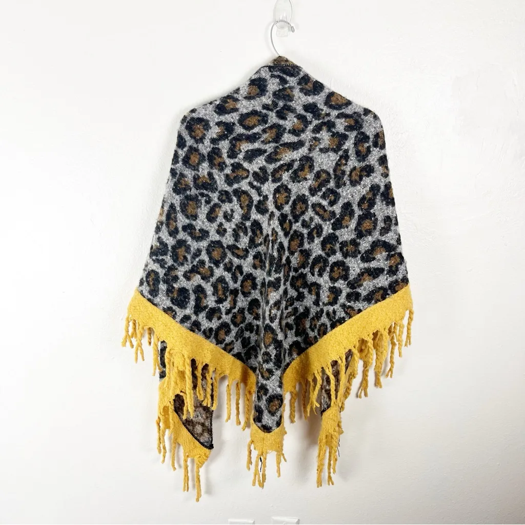 ALTAR’D STATE Animal Print Fringe Trim Shawl Wrap Scarf, One Size - Image 2