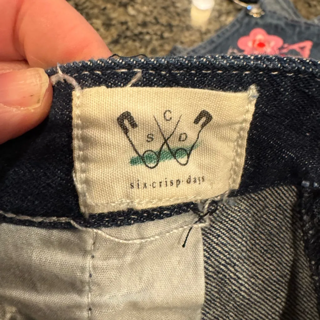 Six Crisp Days Denim Skirt Women M Western Cowgirl Festival Boho Jean Blue Size M - Image 3