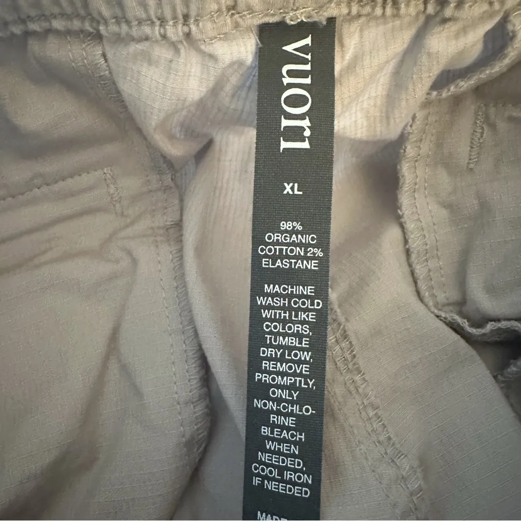 Vuori Women's "Ripstop" Tan Mid-Rise Elastic Waist/Drawstring Comfy Fit Pants - Image 4