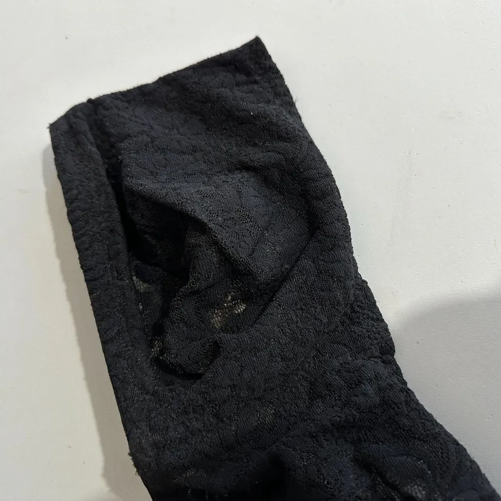 Vintage Wacoal 34DD Strapless Bra Lace Black See Through Nylon Blend Stretch - Image 9