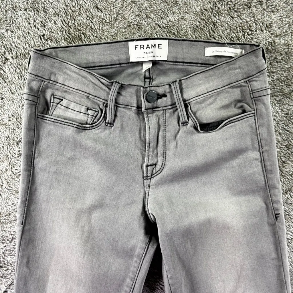 FRAME Denim Le Skinny De Jeanne Crop Sz 25 Gray Denim - Image 5