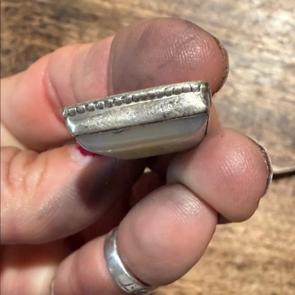 This is a sterling silver moonstone Rectangular Stone Pendant - Image 4