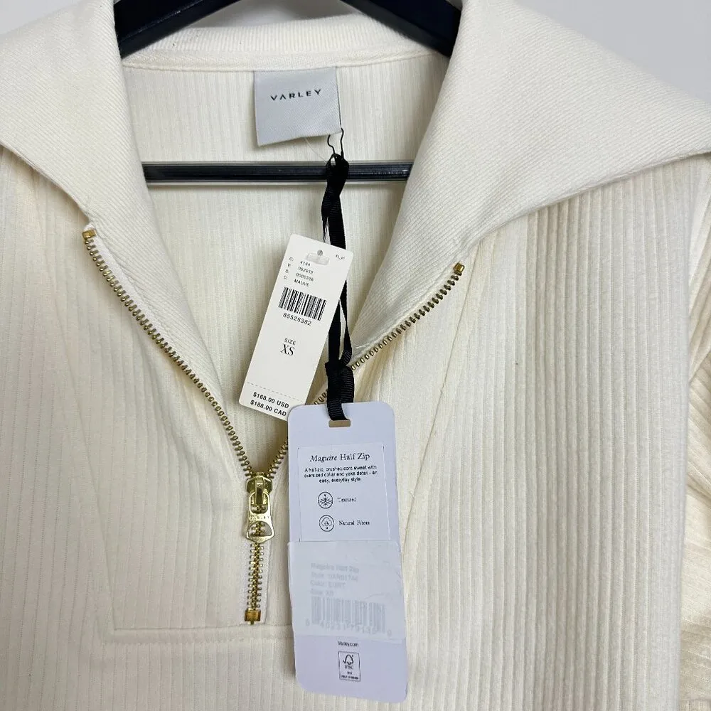 VARLEY Maguire Half-Zip Pullover in Ivory Size X-Small NWT - Image 4