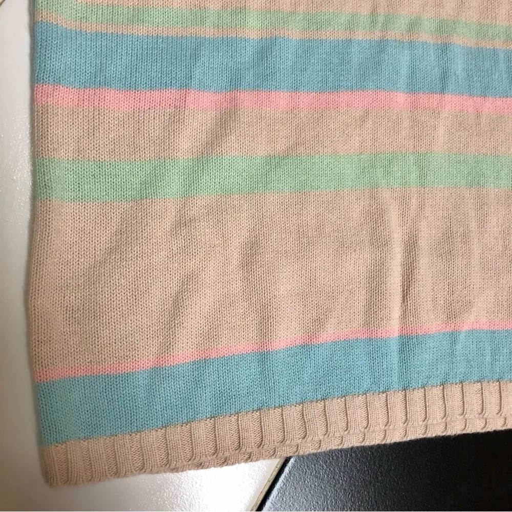 Vintage 90s  Francisca Short Sleeve Sweater Pastel Floral Embroidered Knit - Image 5