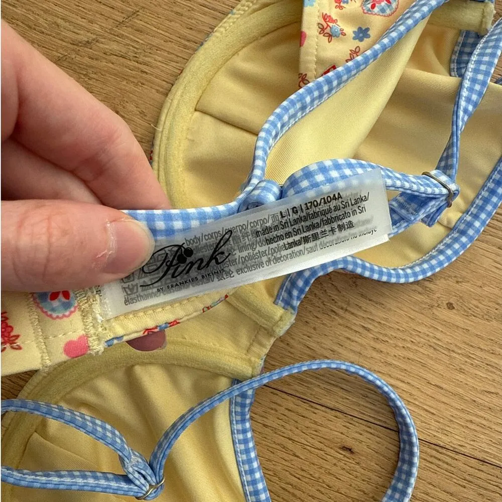 Pink by Frankie's Bikini's - Buttercup Bikini Top in Yellow & Blue - Image 3