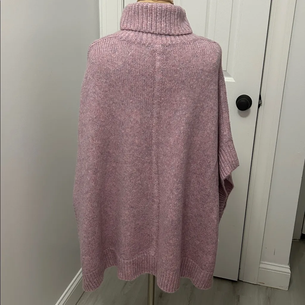 J. Crew Relaxed Turtleneck Poncho Heathered Wysteria - Image 2