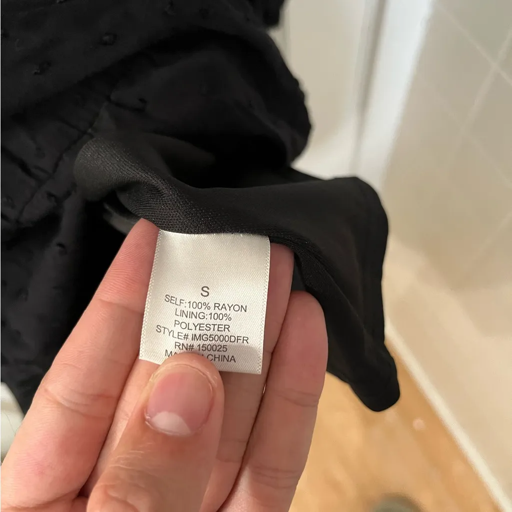 Blue Rain  Black Textured Mini Dress - Image 4