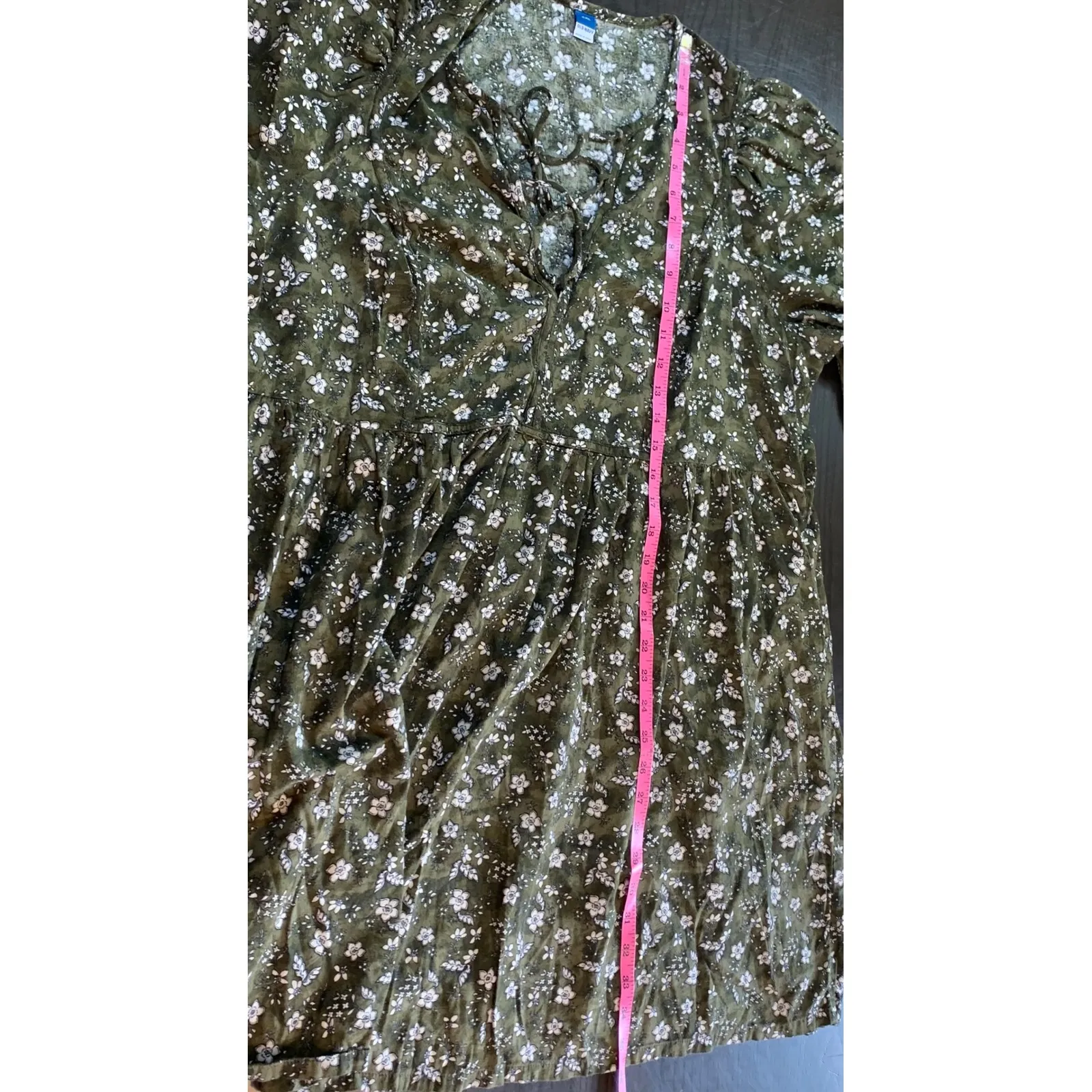 Old Navy XXL‎ Dress Floral Print Long Sleeve Boho Green Casual Women's - Image 12