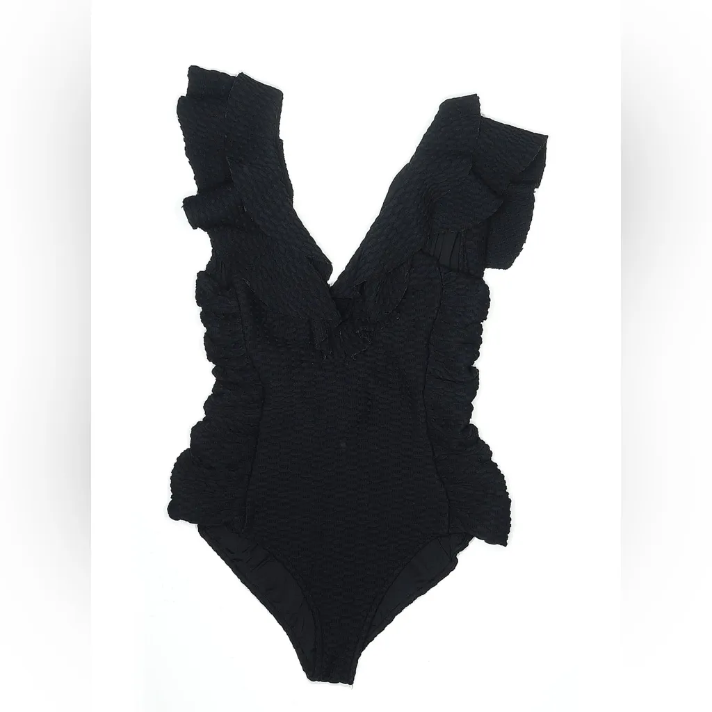 DEVON WINDSOR Elegant Black Textured One Piece Size M - Image 6