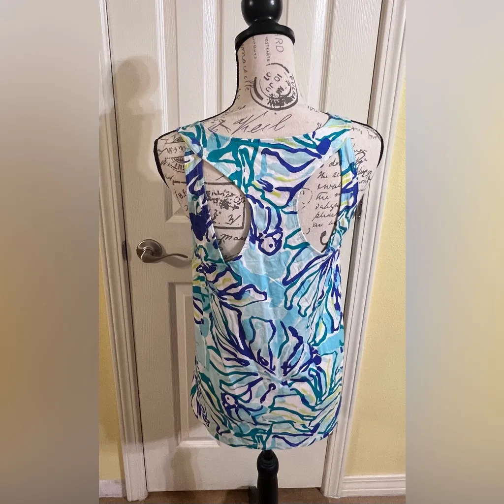 Lilly Pulitzer Monterey Tank in Poolside Blue Stay Cool - Image 5