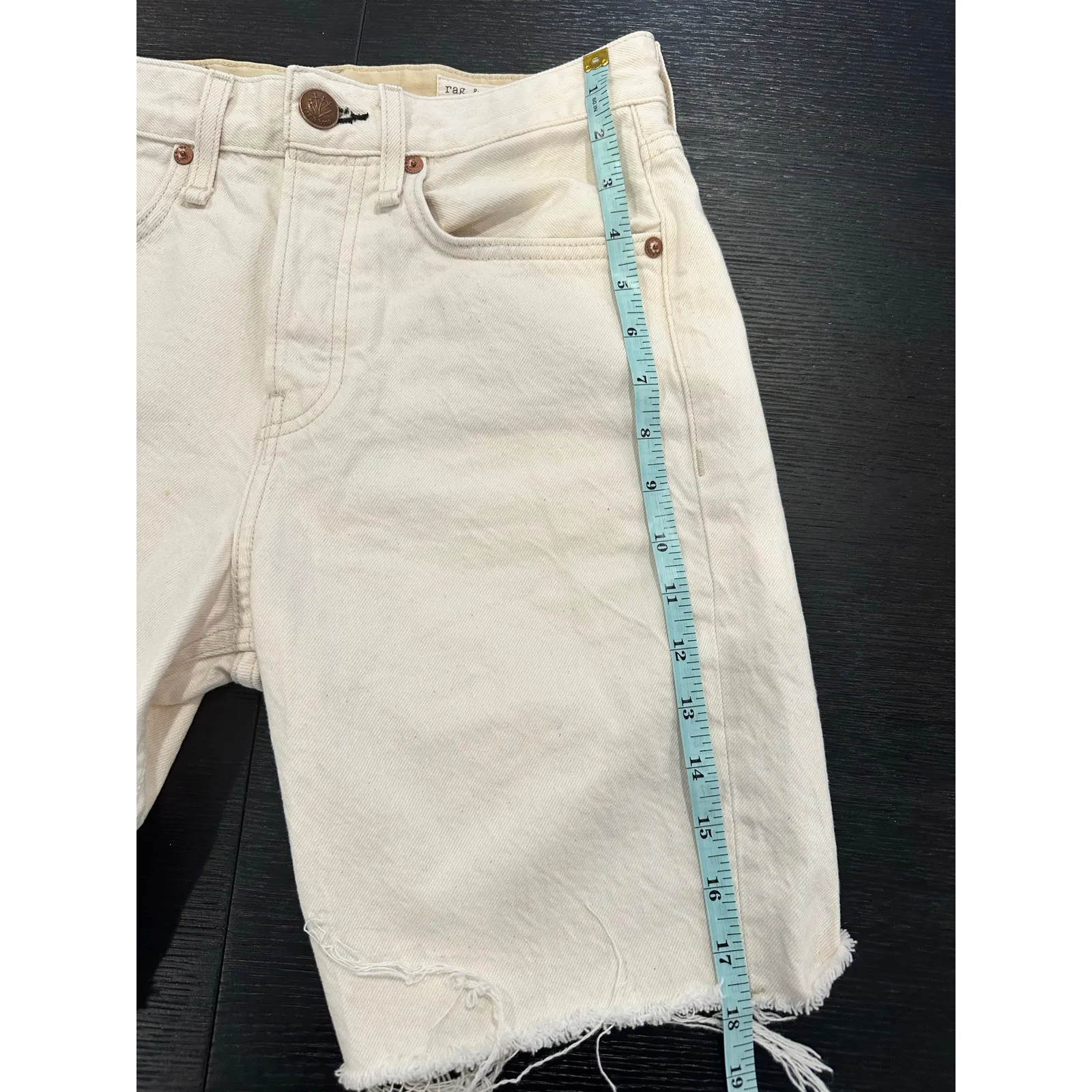 Rag & Bone Maya High Rise Walking Short Bone White size 25 - Image 7