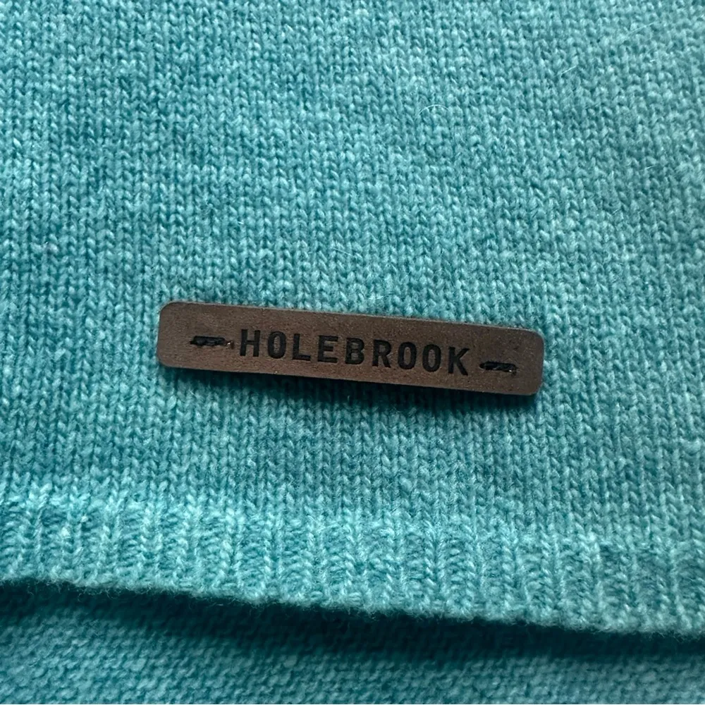 Holebrook Sweden Women’s Split Back Wool Sweater Aqua Size S Blue - Image 9