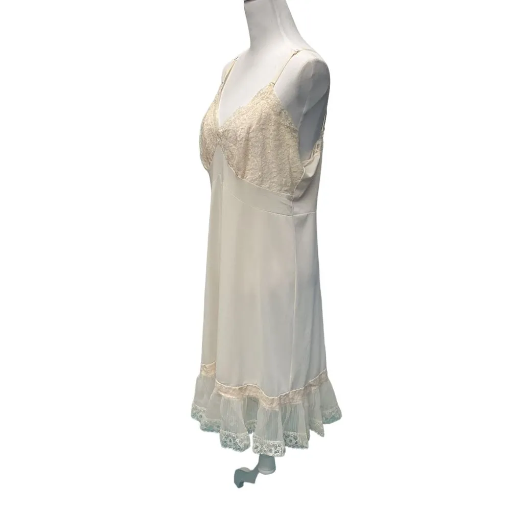 Vintage Unbranded Femine Chemise / Slip Dress Pale‎ Pink / Peach Size L Size M - Image 4