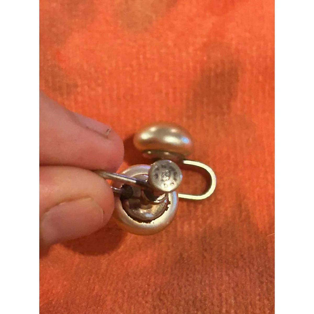 Lot D028 earrings old fashion screw on no hole 925 sterling silver - Image 9