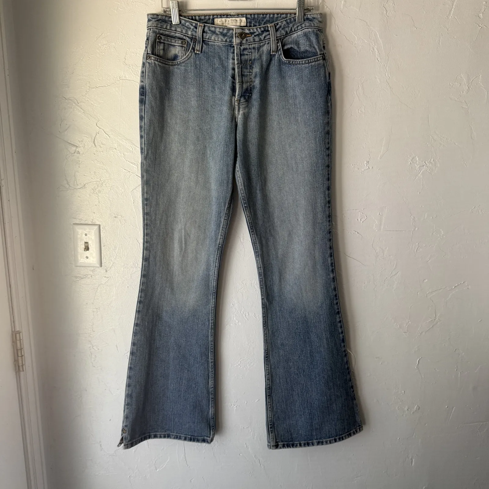 Maurices Y2k Jeans 9/10 Long Blue Flare Low Rise Button Fly‎ Y2K 2000s Denim - Image 3