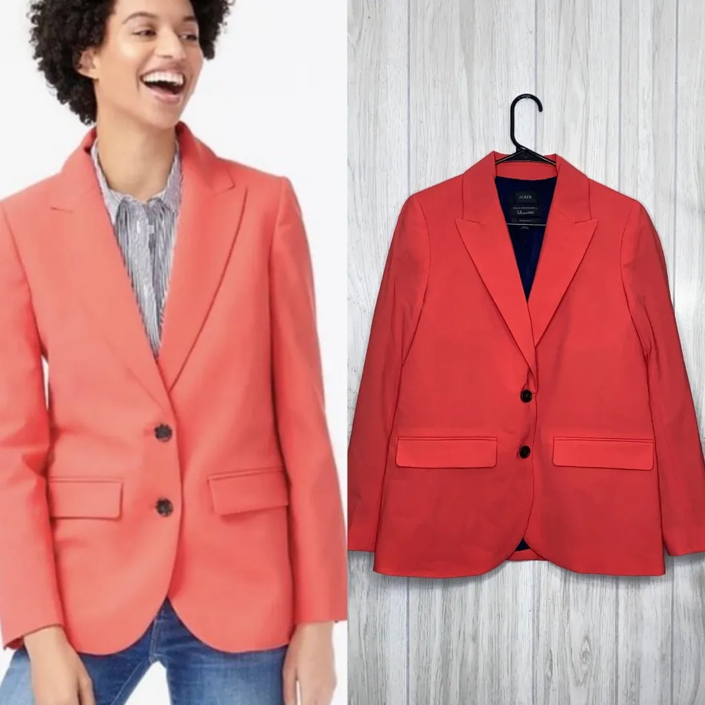 J. Crew Sommerset Blazer in Italian Stretch Wool Faded Poppy size 6 AR127 - Image 2